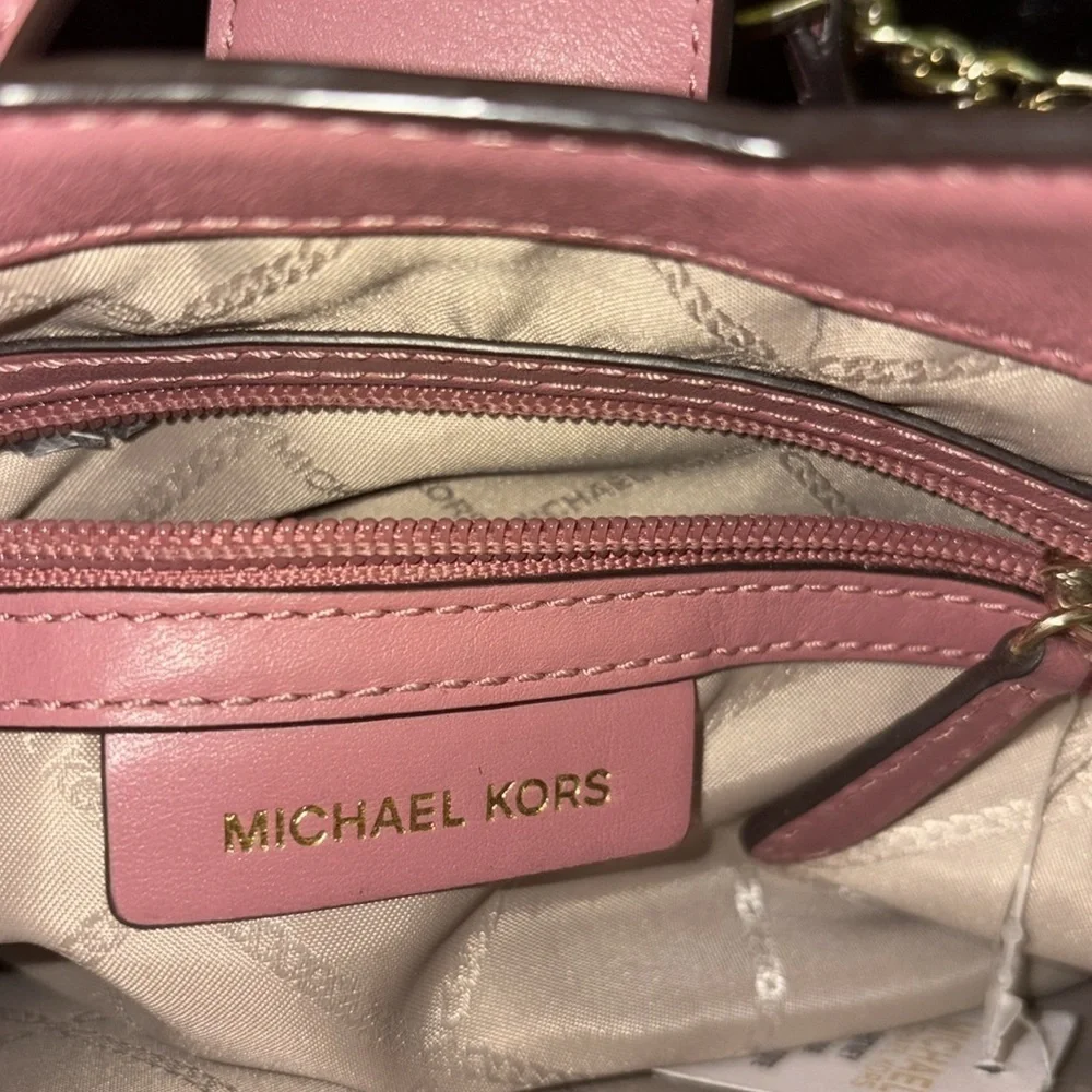 Michael Kors Whitney Rose Leather Shoulder Bag - Picture 12 of 15